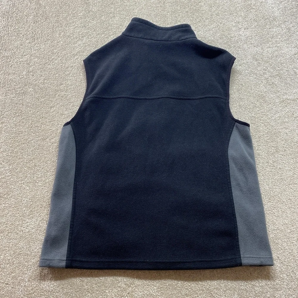 Cabelas Vest Mens Medium‎ Black Gray Fleece Full Zip Outdoors Hiking Sleeveless